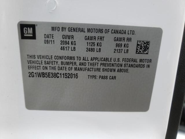 Photo 9 VIN: 2G1WB5E38C1152016 - CHEVROLET IMPALA LT 