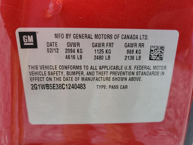 Photo 11 VIN: 2G1WB5E38C1240483 - CHEVROLET IMPALA LT 