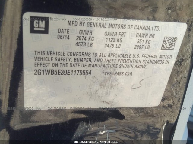 Photo 8 VIN: 2G1WB5E39E1179664 - CHEVROLET IMPALA LIMITED 