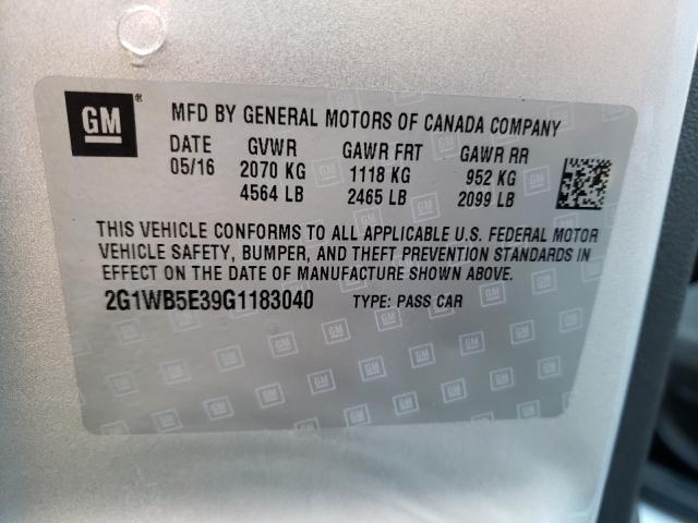 Photo 9 VIN: 2G1WB5E39G1183040 - CHEVROLET IMPALA LIM 