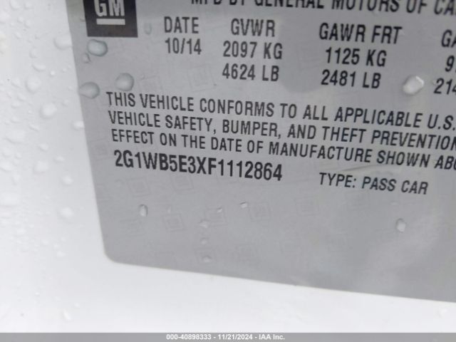 Photo 8 VIN: 2G1WB5E3XF1112864 - CHEVROLET IMPALA LIMITED 