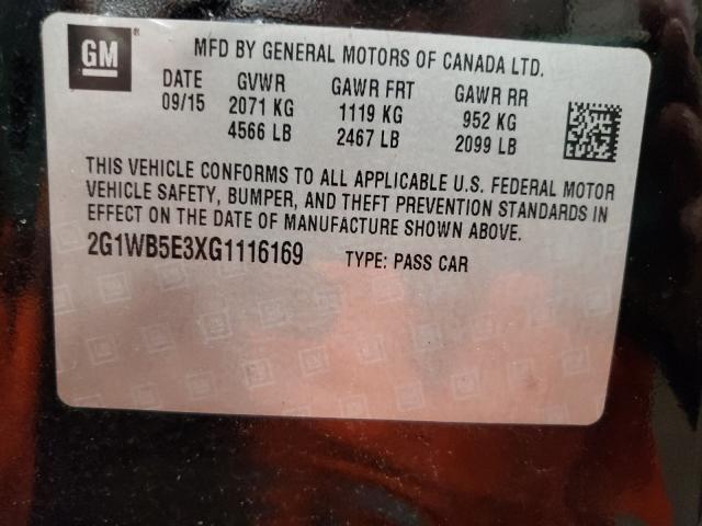 Photo 9 VIN: 2G1WB5E3XG1116169 - CHEVROLET IMPALA LIM 