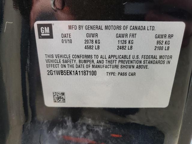 Photo 9 VIN: 2G1WB5EK1A1187100 - CHEVROLET IMPALA LT 