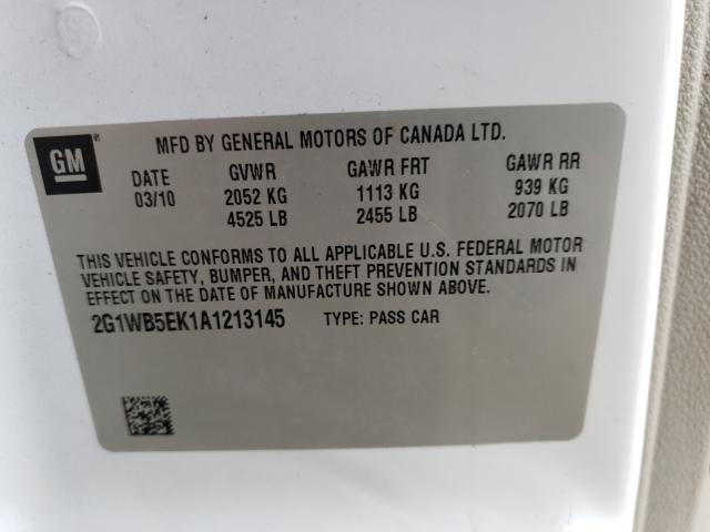 Photo 9 VIN: 2G1WB5EK1A1213145 - CHEVROLET IMPALA LT 