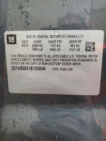 Photo 11 VIN: 2G1WB5EK1B1250648 - CHEVROLET IMPALA LT 