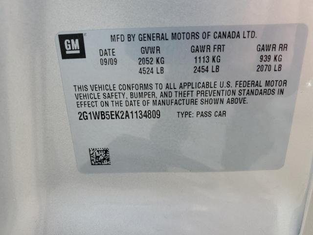 Photo 12 VIN: 2G1WB5EK2A1134809 - CHEVROLET IMPALA 