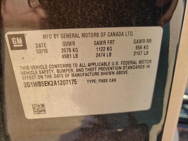 Photo 9 VIN: 2G1WB5EK2A1207175 - CHEVROLET IMPALA LT 