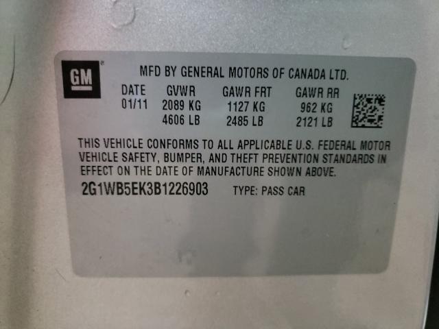 Photo 9 VIN: 2G1WB5EK3B1226903 - CHEVROLET IMPALA LT 