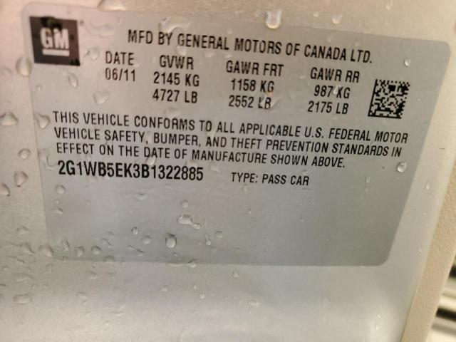 Photo 11 VIN: 2G1WB5EK3B1322885 - CHEVROLET IMPALA LT 