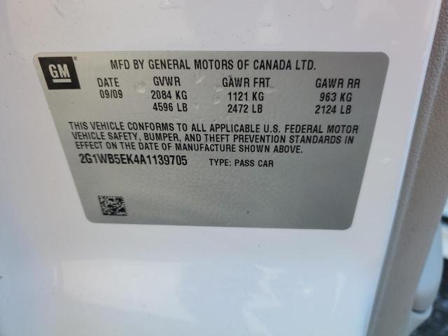 Photo 11 VIN: 2G1WB5EK4A1139705 - CHEVROLET IMPALA LT 