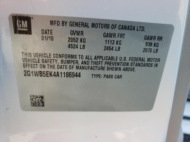 Photo 11 VIN: 2G1WB5EK4A1186944 - CHEVROLET IMPALA LT 