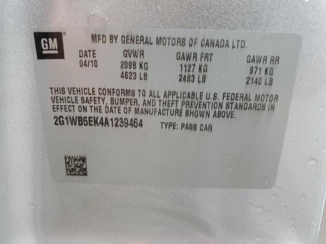 Photo 11 VIN: 2G1WB5EK4A1239464 - CHEVROLET IMPALA 