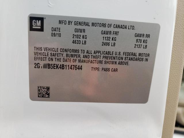 Photo 9 VIN: 2G1WB5EK4B1147644 - CHEVROLET IMPALA LT 