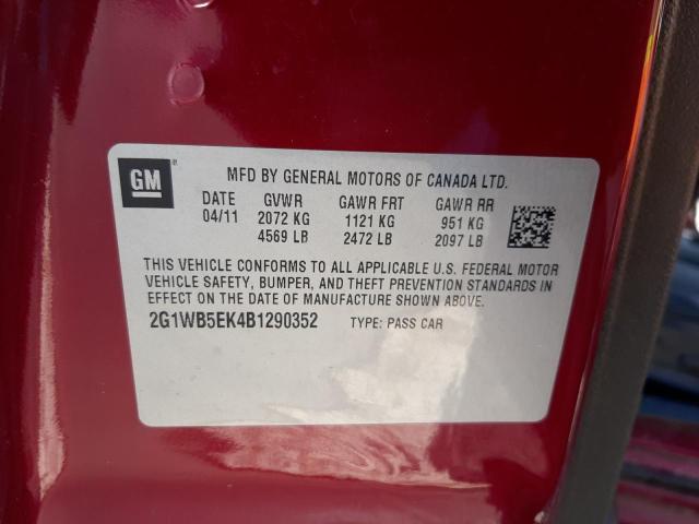 Photo 11 VIN: 2G1WB5EK4B1290352 - CHEVROLET IMPALA LT 