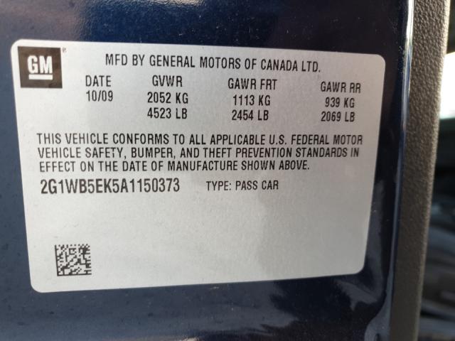 Photo 9 VIN: 2G1WB5EK5A1150373 - CHEVROLET IMPALA LT 