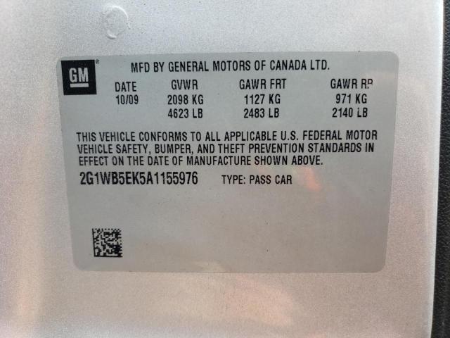 Photo 11 VIN: 2G1WB5EK5A1155976 - CHEVROLET IMPALA LT 