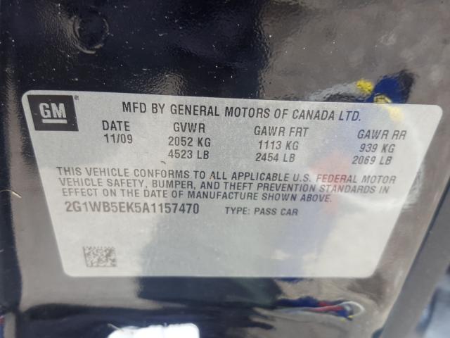 Photo 9 VIN: 2G1WB5EK5A1157470 - CHEVROLET IMPALA LT 