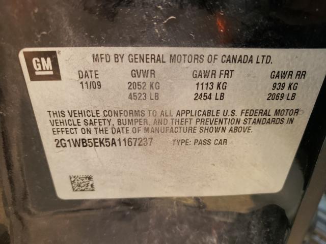 Photo 9 VIN: 2G1WB5EK5A1167237 - CHEVROLET IMPALA LT 