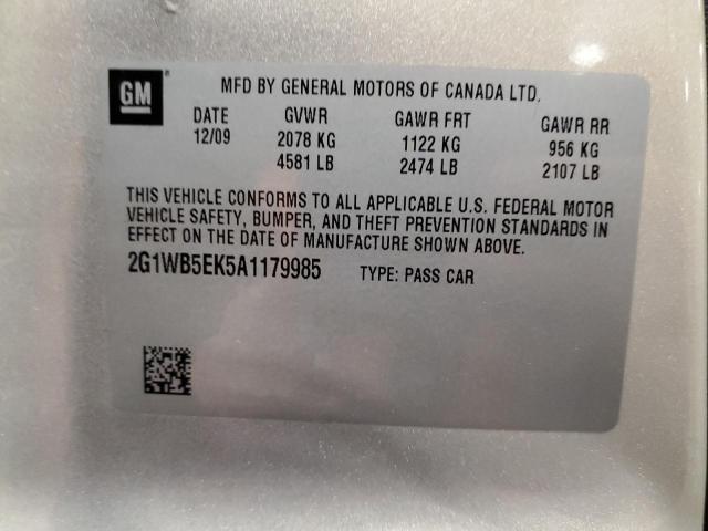 Photo 11 VIN: 2G1WB5EK5A1179985 - CHEVROLET IMPALA LT 