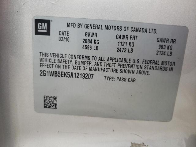 Photo 11 VIN: 2G1WB5EK5A1219207 - CHEVROLET IMPALA LT 