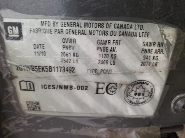 Photo 9 VIN: 2G1WB5EK5B1173492 - CHEVROLET IMPALA LT 