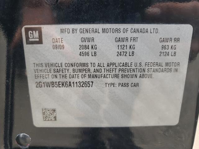 Photo 9 VIN: 2G1WB5EK6A1132657 - CHEVROLET IMPALA LT 