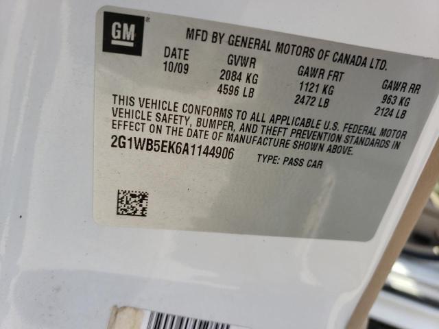 Photo 11 VIN: 2G1WB5EK6A1144906 - CHEVROLET IMPALA LT 