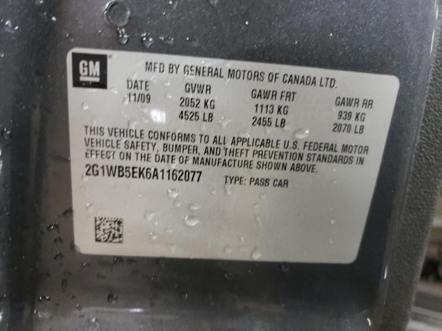 Photo 9 VIN: 2G1WB5EK6A1162077 - CHEVROLET IMPALA LT 