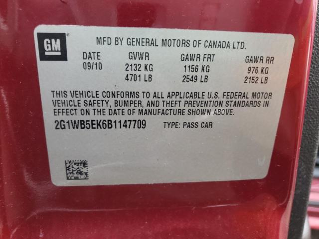 Photo 11 VIN: 2G1WB5EK6B1147709 - CHEVROLET IMPALA LT 