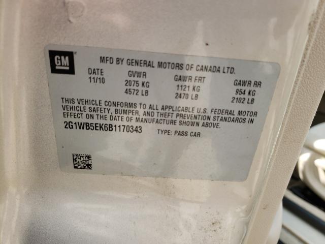 Photo 9 VIN: 2G1WB5EK6B1170343 - CHEVROLET IMPALA LT 