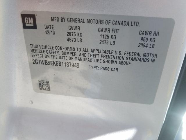 Photo 9 VIN: 2G1WB5EK6B1187949 - CHEVROLET IMPALA LT 