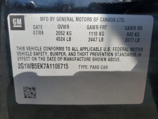 Photo 11 VIN: 2G1WB5EK7A1106715 - CHEVROLET IMPALA LT 