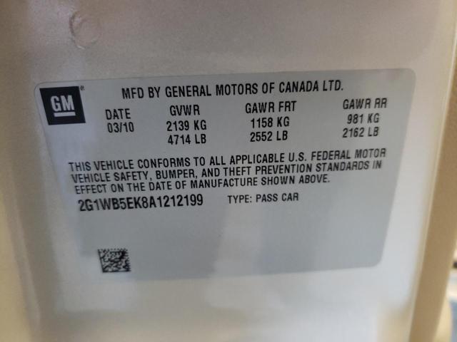 Photo 11 VIN: 2G1WB5EK8A1212199 - CHEVROLET IMPALA LT 