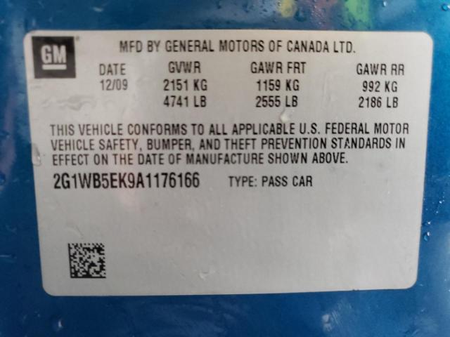 Photo 9 VIN: 2G1WB5EK9A1176166 - CHEVROLET IMPALA LT 