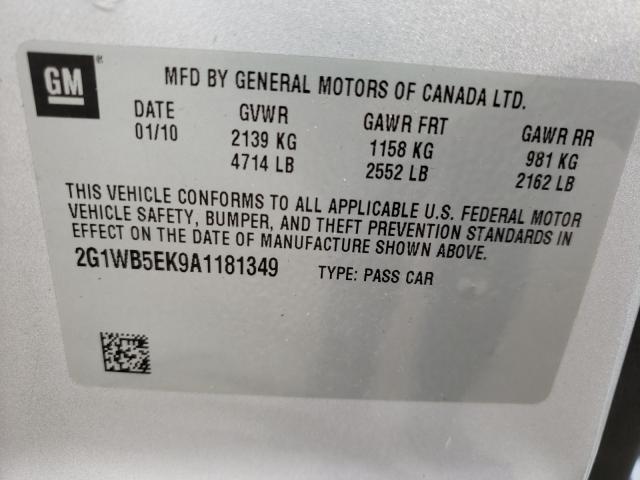 Photo 9 VIN: 2G1WB5EK9A1181349 - CHEVROLET IMPALA LT 