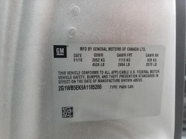 Photo 9 VIN: 2G1WB5EK9A1185286 - CHEVROLET IMPALA LT 