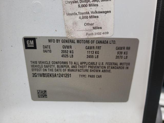 Photo 9 VIN: 2G1WB5EK9A1241291 - CHEVROLET IMPALA LT 