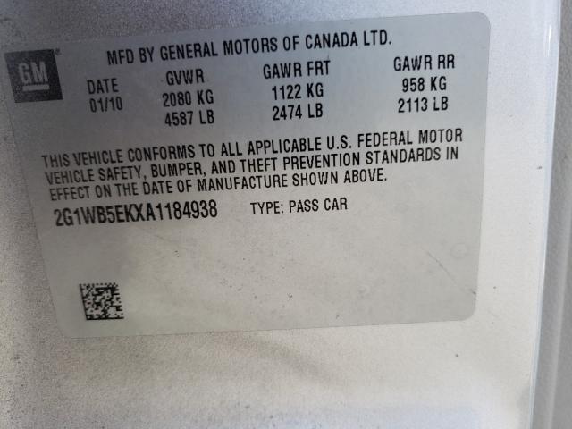 Photo 9 VIN: 2G1WB5EKXA1184938 - CHEVROLET IMPALA LT 