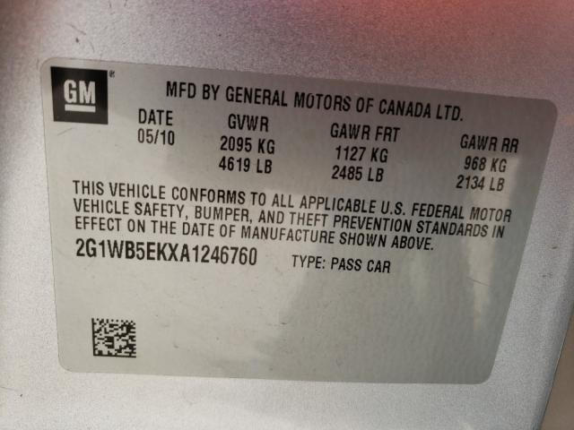 Photo 9 VIN: 2G1WB5EKXA1246760 - CHEVROLET IMPALA LT 