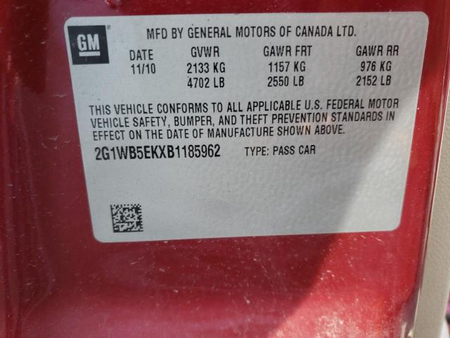 Photo 9 VIN: 2G1WB5EKXB1185962 - CHEVROLET IMPALA LT 