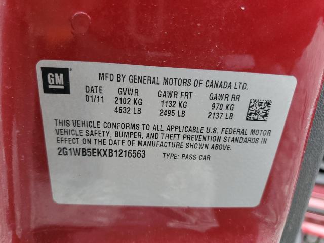 Photo 11 VIN: 2G1WB5EKXB1216563 - CHEVROLET IMPALA 