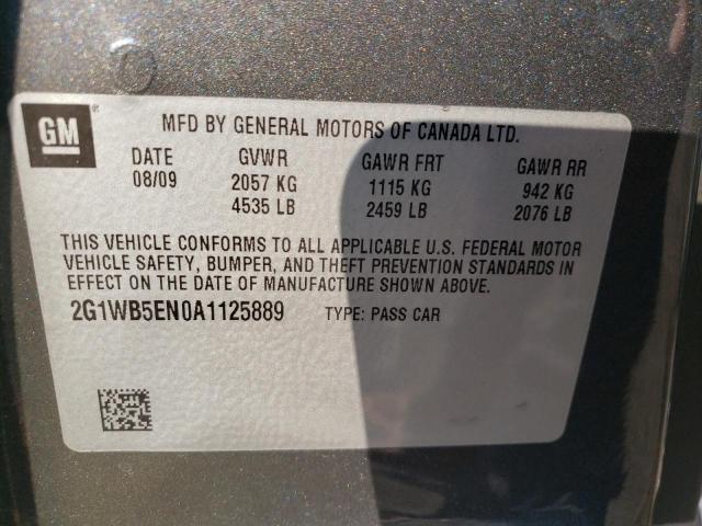 Photo 11 VIN: 2G1WB5EN0A1125889 - CHEVROLET IMPALA LT 