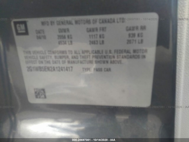 Photo 8 VIN: 2G1WB5EN2A1241417 - CHEVROLET IMPALA 