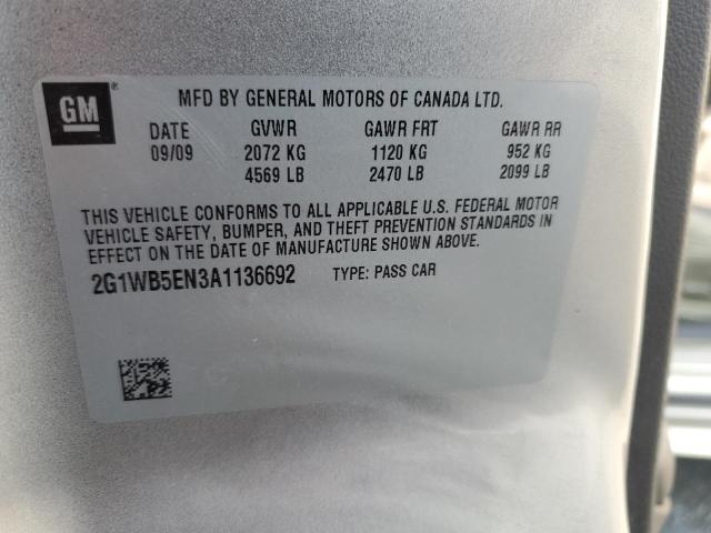 Photo 11 VIN: 2G1WB5EN3A1136692 - CHEVROLET IMPALA LT 