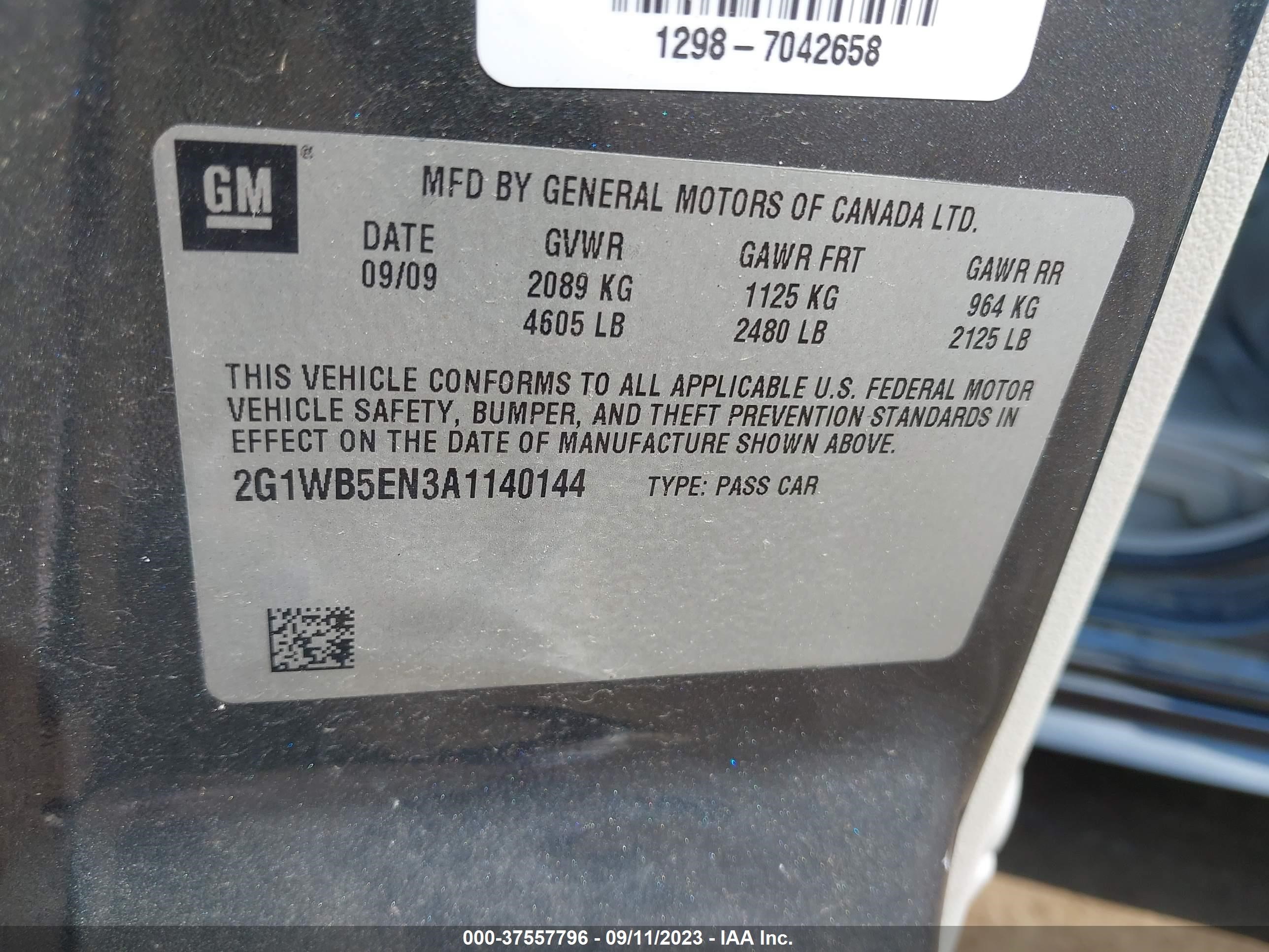 Photo 8 VIN: 2G1WB5EN3A1140144 - CHEVROLET IMPALA 