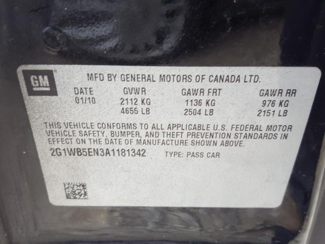 Photo 9 VIN: 2G1WB5EN3A1181342 - CHEVROLET IMPALA LT 