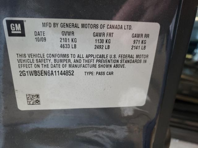 Photo 9 VIN: 2G1WB5EN6A1144852 - CHEVROLET IMPALA LT 