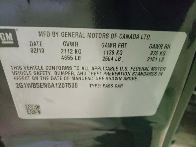 Photo 9 VIN: 2G1WB5EN6A1207500 - CHEVROLET IMPALA LT 