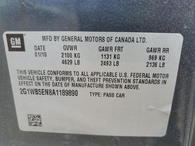 Photo 12 VIN: 2G1WB5EN8A1189890 - CHEVROLET IMPALA LT 