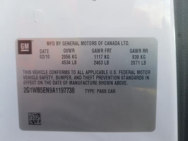 Photo 9 VIN: 2G1WB5EN9A1197738 - CHEVROLET IMPALA LT 